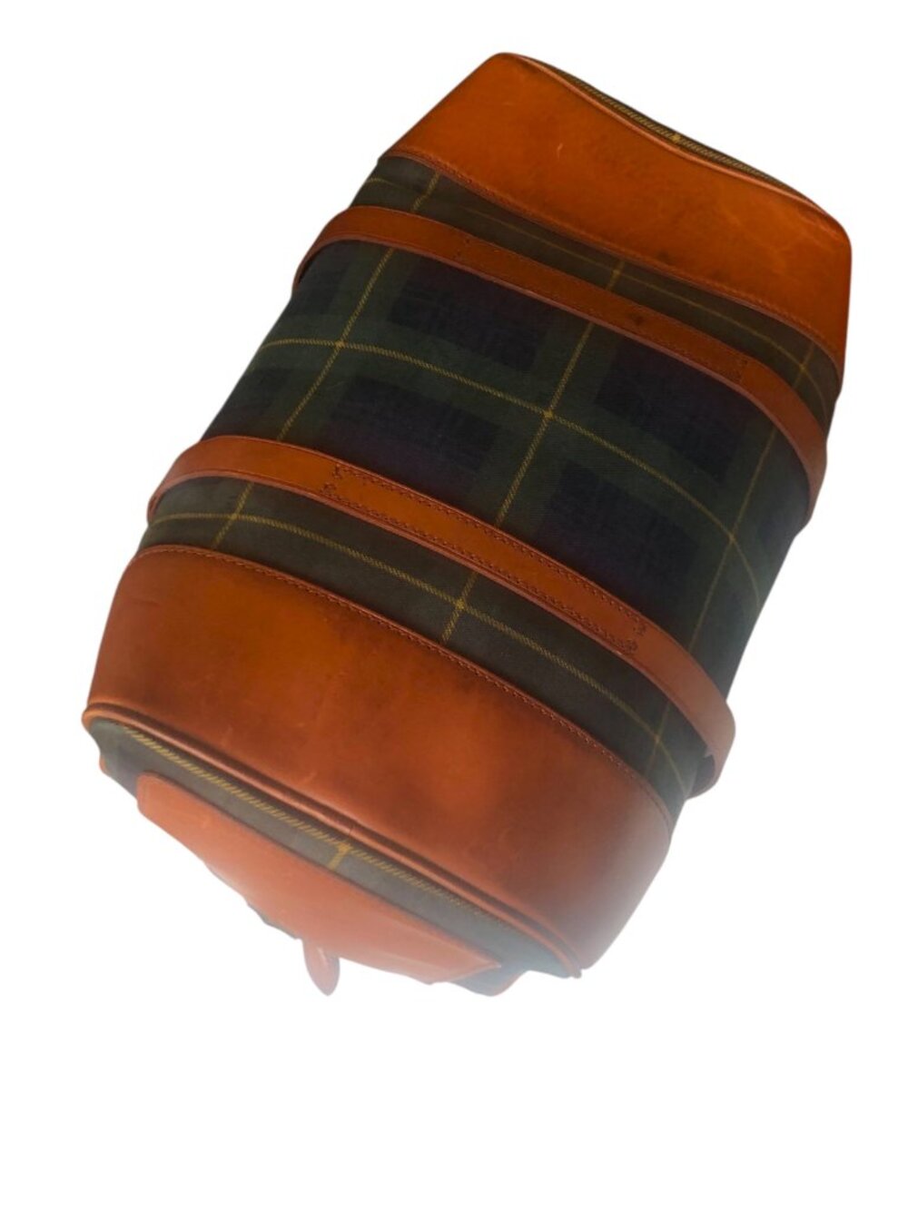 Vintage RALPH LAUREN Black Watch Tartan Tan Leather Trims Duffel Heritage Bag - Picture 5 of 9